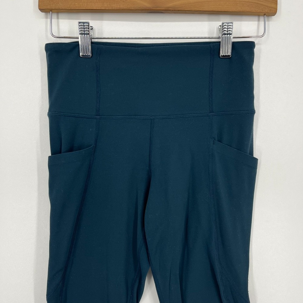 Athleta Leggings Women's XS Green Pockets Ankle Length High Rise - Picture 2 of 10